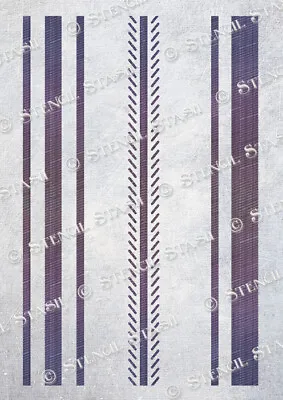 Grain Sack Stripes STENCIL 3 Sizes GS Vintage French Furniture SUPERIOR 250MYLAR • £7.50