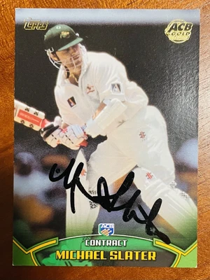 $3.99 • Buy Michael Slater Signed 2003 Topps ACB Gold Test Stars Contract Australia Cricket