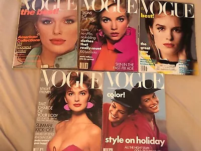 Lot Of 5 Vintage Vogue Fashion Magazines 1980s Denning & Fourcade Collection • $65.99