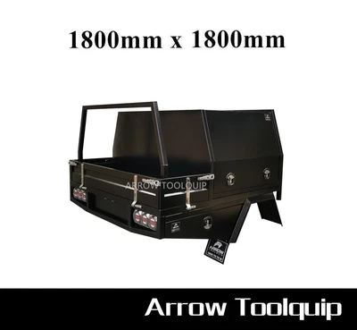 $6950 • Buy 1800 X 1800 Aluminium Dual Cab Ute Tray & Flat Aluminium Dual Cab Canopy Black