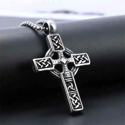Viking Gothic Men's Stainless Steel Pendant Necklace • £6.99