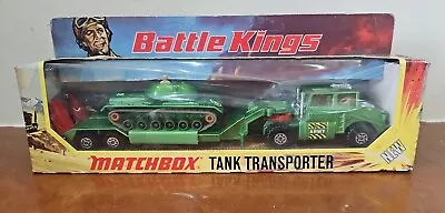 Matchbox Battle Kings K106 Tank Transporter Metallic Green Boxed • $26.25