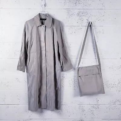 Mycra Pac Packable Long Raincoat Trench Water Resistant Jacket Beige Size 0P • $75.24