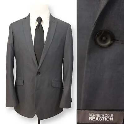 KENNETH COLE REACTION Mens Gray Charcoal Sport Coat Suit Jacket Blazer 40 L • $29.99