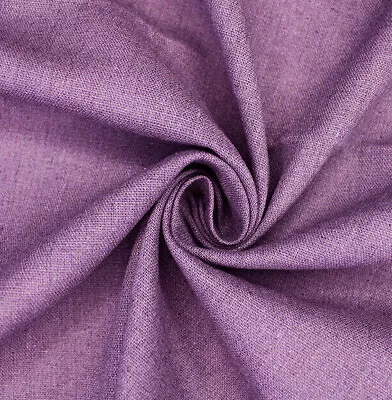 Linen Mix Fabric - Mauve - Plain Linen Craft Dress Fabric Material Metre • £4.99