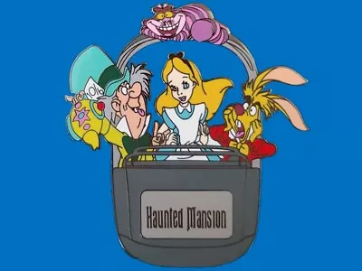 Fantasy Pin -JUMBO Disney Haunted Mansion Doombuggy Alice Mad Hatter Cheshire LE • $9.45