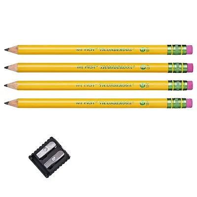 4 Pack Sharpened TICONDEROGA My First Pencils Wood-Cased #2 HB Soft W/ Sharpener • $9.49