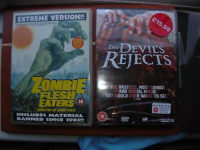 Zombie Flesh Eaters Banned Extreme Widesceen Edn 1979 & Devil Rejects Sealed • £10