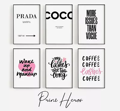 £3.50 • Buy Fashion Prints- Beauty Modern Posters Stylish Chick Elegance Wall Art Lady Girls