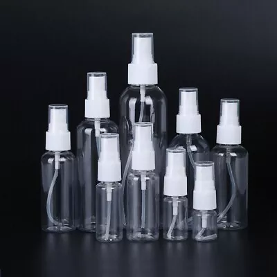 5-200ml Transparent Spray Bottle Plastic Refillable Travel Mist Empty Tools UK❤ • £2.99