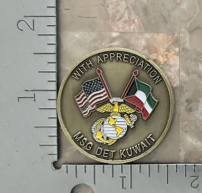 US Embassy MSG DET Marine Security Guard Kuwait City Kuwait Challenge Coin • $35