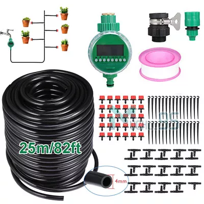 82ft Drip Irrigation System Plant Garden Self Watering Hose Kit Micro Sprinkle • $45.43