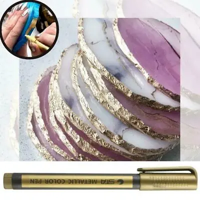 Gold Art Liquid Mirror Markers Resin Mold Markers For  Painting √ • £1.72