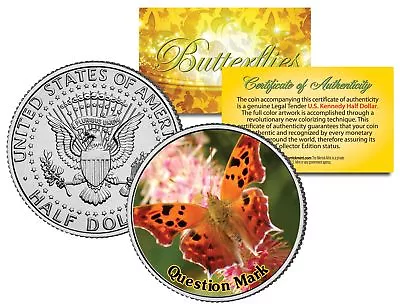 $8.95 • Buy QUESTION MARK BUTTERFLY JFK Kennedy Half Dollar US Colorized Coin