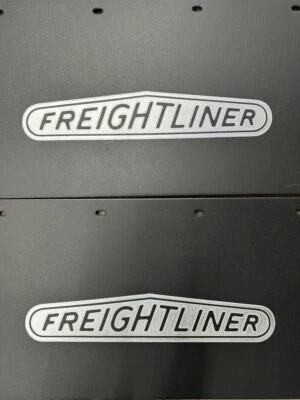 $59.99 • Buy Semi Truck  Freightliner Front Mud Flaps  24x14 Black Silver Logo (Pair)