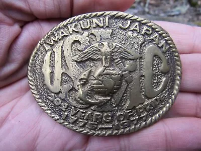 Vtg IWAKUNI AIR STATION Belt Buckle 1977 Semper USMC Brass RARE VG+ • $39.99