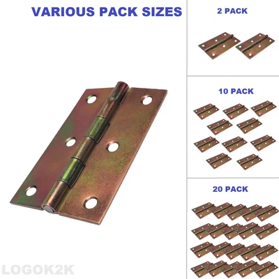 £0.99 • Buy 70 Mm BUTT HINGES GALVANIZED DOOR CABINET CUPBOARD BOX BACKFLAP HINGE  