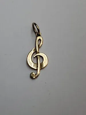 14kt Yellow Gold Music Note Charm Or Pendant • $59