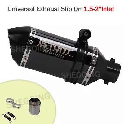 Universal Motorcycle Exhaust 1.5-2  Slip On For Scooter ATV Dirt Street Bike  • $60.19