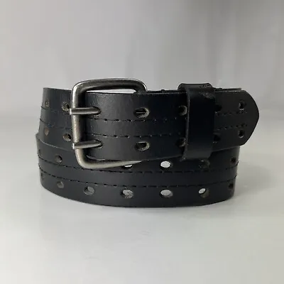 Two Prong Black Genuine Leather Work Belt - Men's Size 34/85 • $13.60