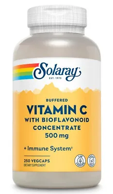 SOLARAY Buffered Vitamin C With Bioflavonoid Concentrate 500 Mg - 250 VegCaps • $23.99