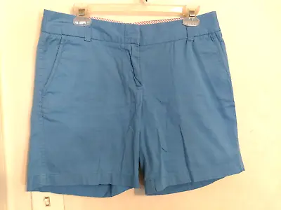 J Crew Womens Shorts 4 Blue Chino 100% Cotton Broken-In Midrise Casual Pockets • $13.99