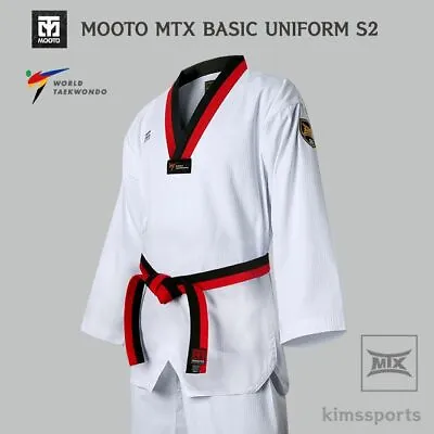 MOOTO MTX Basic Poom Uniform S2 TKD Taekwondo WT Dobok • $49.50