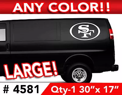 SAN FRANCISCO 49ERS SF LARGE DECAL STICKER 30 X 17  • $32.99