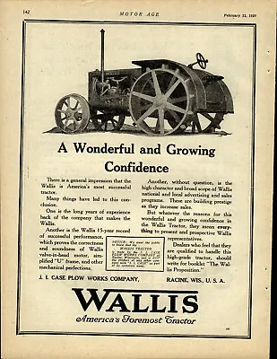 1920 J.I. Case Plow Works Advertisement: Wallis Tractors - Racine Wisconsin • $17.76