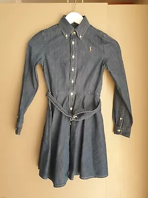£14.99 • Buy Polo Ralph Lauren Designer Girl's Denim Blue Long Sleeve Dress Size 9 - 10 Years