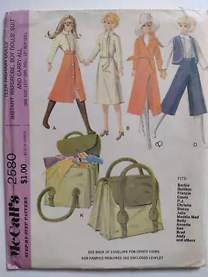 ©1970 Vintage McCalls 2580 11 1/2  Doll Barbie/Ken Instant Wardrobe Cut! READ! • $5