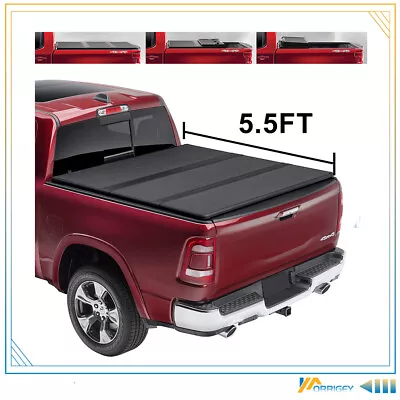 5.5ft Hard Bed Fiberglass Tri-Fold Tonneau Cover W/LED For 15-20 Ford F150 • $260.79