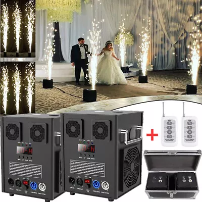 2x Cold Spark Machine Firework Machine Stage Effect DJ Wedding DMX & Flight Case • £399.99