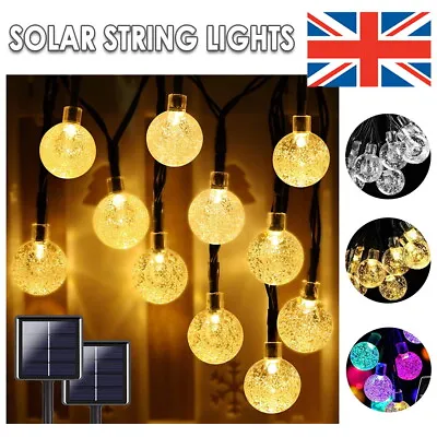 £7.19 • Buy 20~100 LED Solar Garden String Fairy Lights Wedding Party Festoon Ball Bulb Lamp