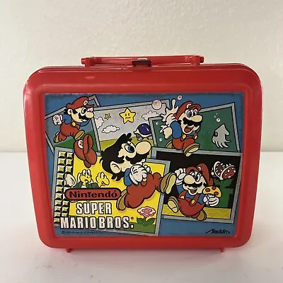 Super Mario Bros Plastic Lunchbox Nintendo 1988 Aladdin Lunchbox Only! • $24.50