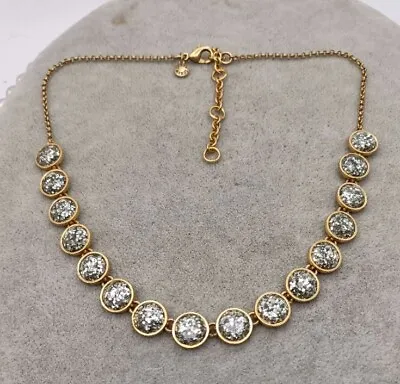 J. Crew Silver Glitter Crystal Brulee Necklace Gold Tone • $21.99