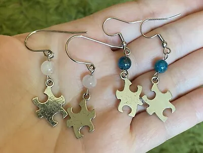 Puzzle Piece Earrings Autism Awareness Jewellery Gemstone Earrings Jigsaw • $8.71