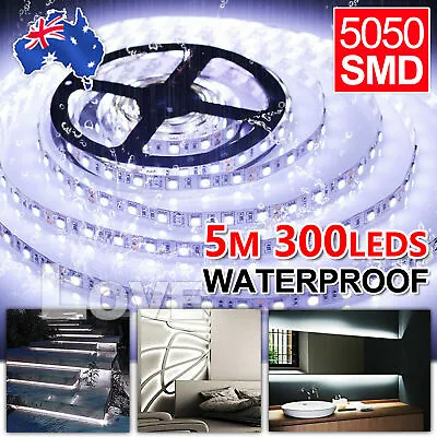 $9.50 • Buy Waterproof 12V Cool White 5M 5050 SMD 300 LED Strips Led Strip Lights Car Boat