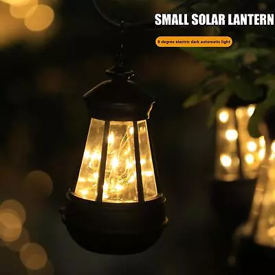 Solar Lantern Hanging LED Light Yard Outdoor Patio Garden Lamp Decor Waterproof • $6.05