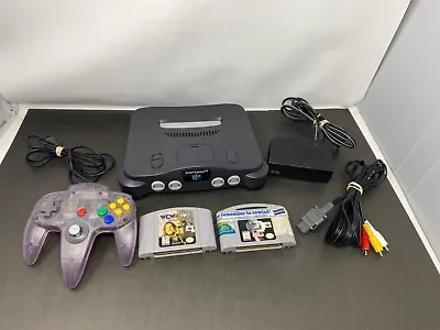 Official Nintendo 64 N64 Console Complete W Controller Cables  2 GAMES TESTED • $99.95