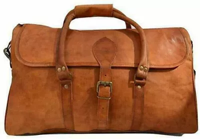 £42.75 • Buy Leather Overnight Bag Travel Duffle Gym Men Weekend Vintage Genuine Mens Luggage