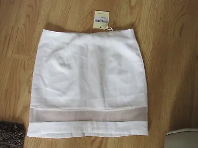 £4.75 • Buy Ladies New, Short White Skirt With Clear Chiffon Band, L, 14
