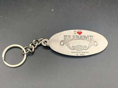 Vintage Alabama Band Pewter Keychain Key Ring Souvenir Classic Country Rock • $13.95