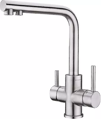 Stainless Steel 3 Way Kitchen Mixer Tap With Filtered Drinking Water Tap  • £36