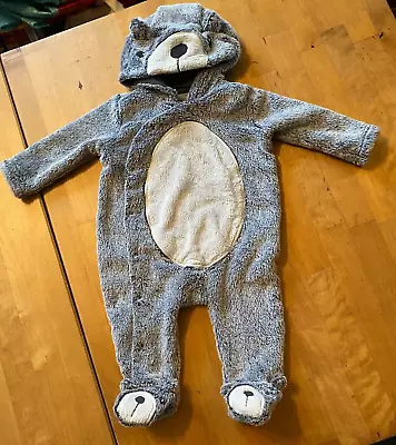 George Baby Boys Soft Fleece Sleepsuit Age 3-6 Months Ex Cond • £1.99
