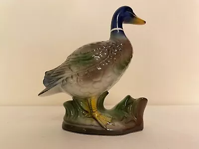 Vintage Retro Ceramic Figure Mallard Duck Ornament 1950's Glazed Figurine  • £2.99