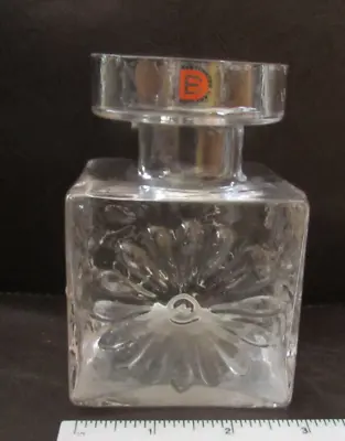 £10 • Buy Dartington Clear Glass Square Daisy Vase / Candle Holder Frank Thrower Ft60