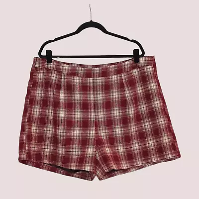 Shein Curve Size 4XL Red Brown Black Check Tartan Alternative Goth Shorts • $13.49