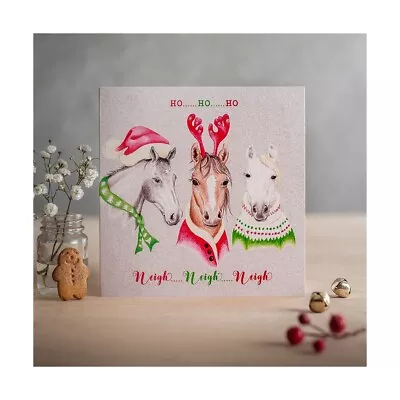 Deckled Edge Christmas Cards - HORSE CHRISTMAS CARDS ** IN STOCK ** SINGLE CARD • £3.75