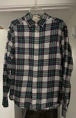 $12 • Buy H&M Cotton LOGG Label Of Graded Goods Green Multi Flannel Button Down Shirt L